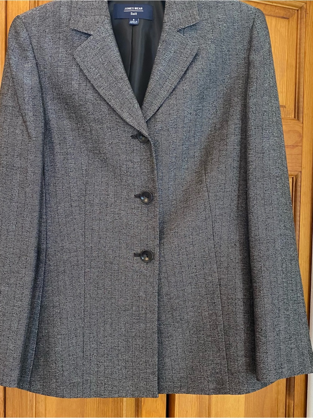 Vintage Jones Wear Women's Gray Herringbone Suit Jacket